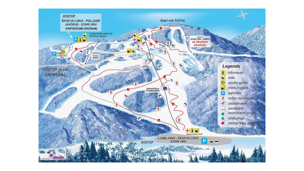 Stari VRH Ski Map And Resort Information Free Piste Map