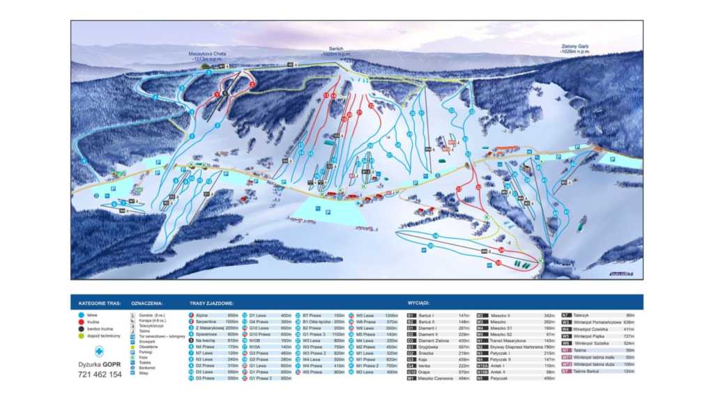 Zieleniec Ski Map Free Resort Information