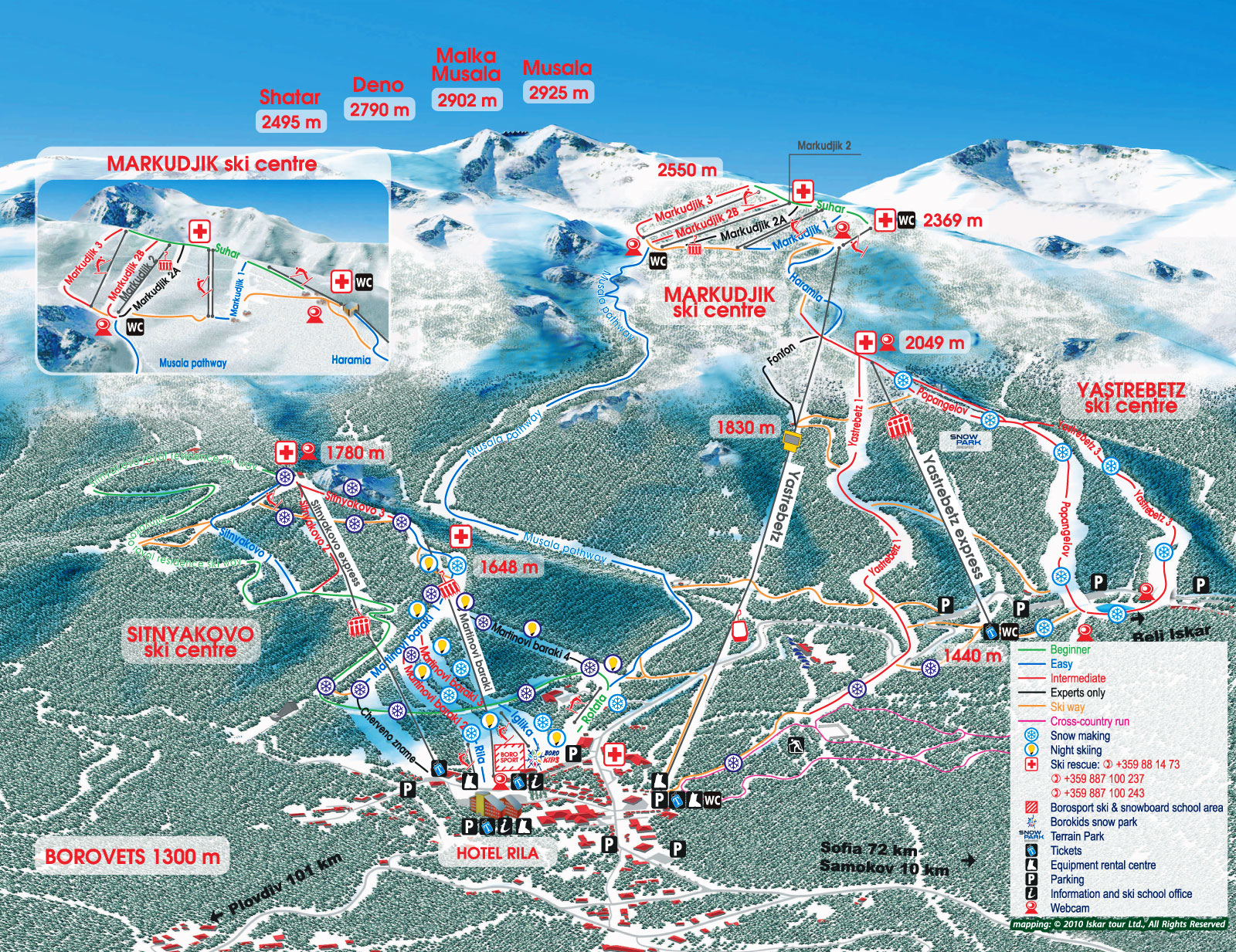 Borovets Ski Map And Resort Information Free Piste Map