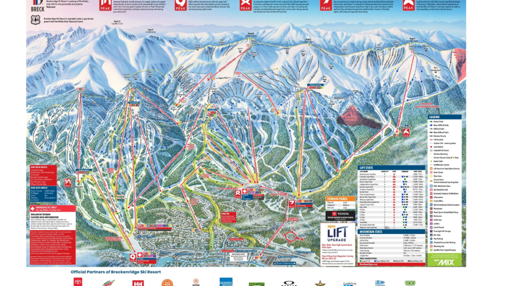 Breckenridge Ski Map And Information Free Piste Map