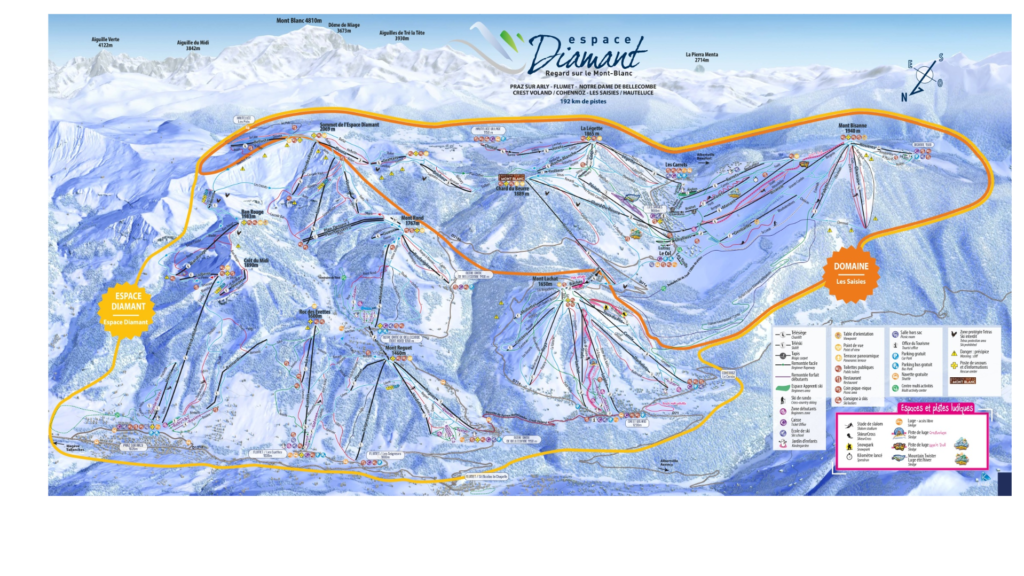 Espace Diamant Ski Map And Information - Free Piste Map