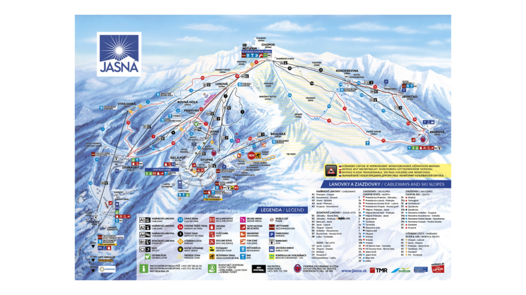 Jasna Ski Resort And Information - Free Piste Map