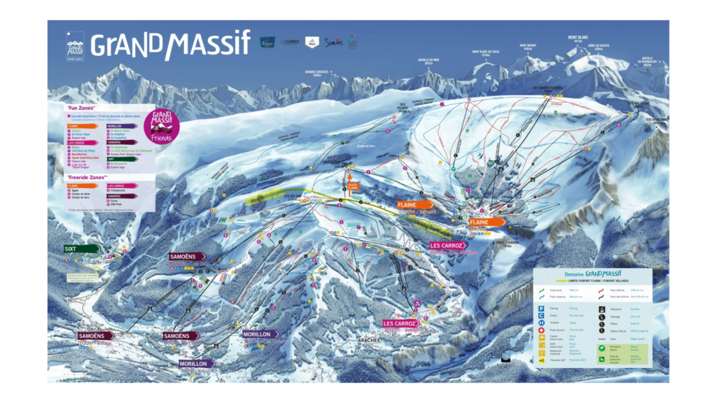 Le Grand Massif Ski Map And Information - Free Piste Map