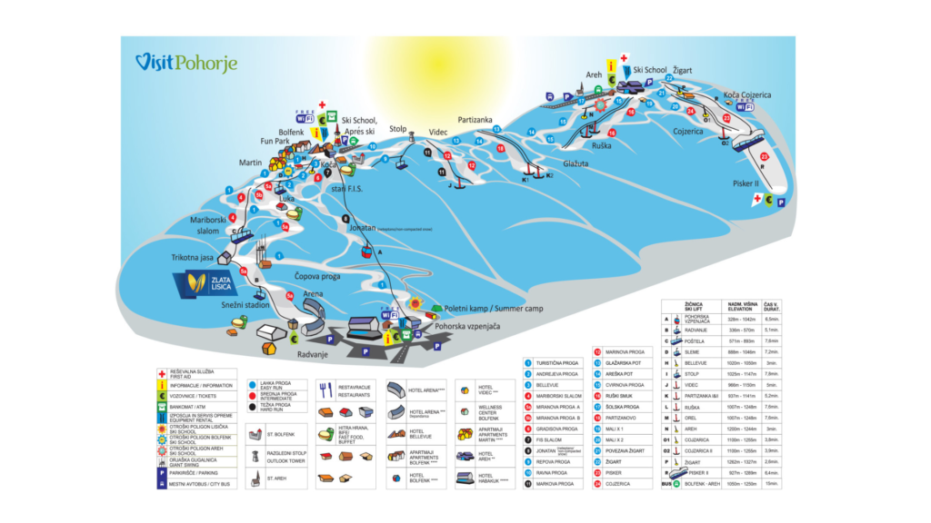 Maribor Pohorje Ski Map And Resort Information - Free Piste Map