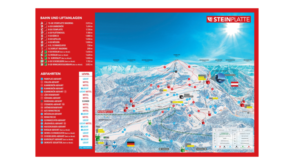 Steinplatte Ski Map And Information Free Piste Map