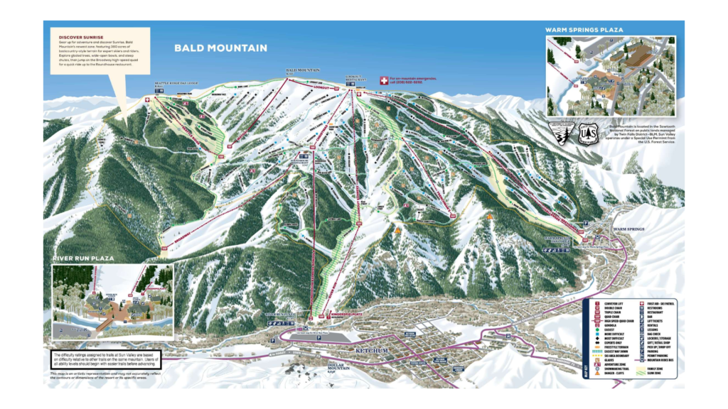 Sun Valley Ski Map And Information - Free Piste Map