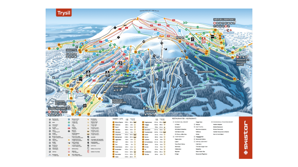 Trysil Ski Map And Resort Information Free Piste Map
