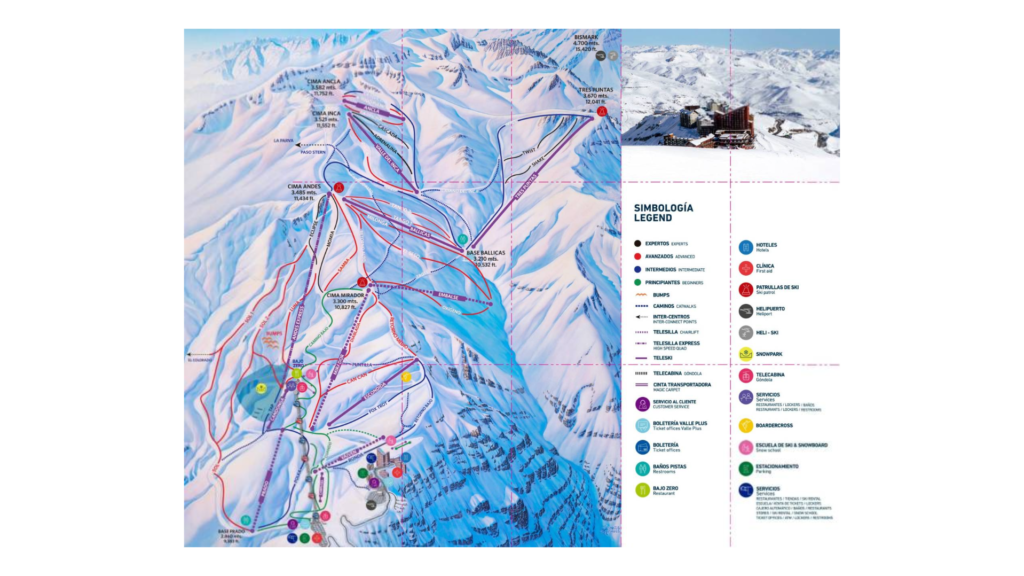 Valle Nevado Ski Map & Resort Information - Free Piste Map