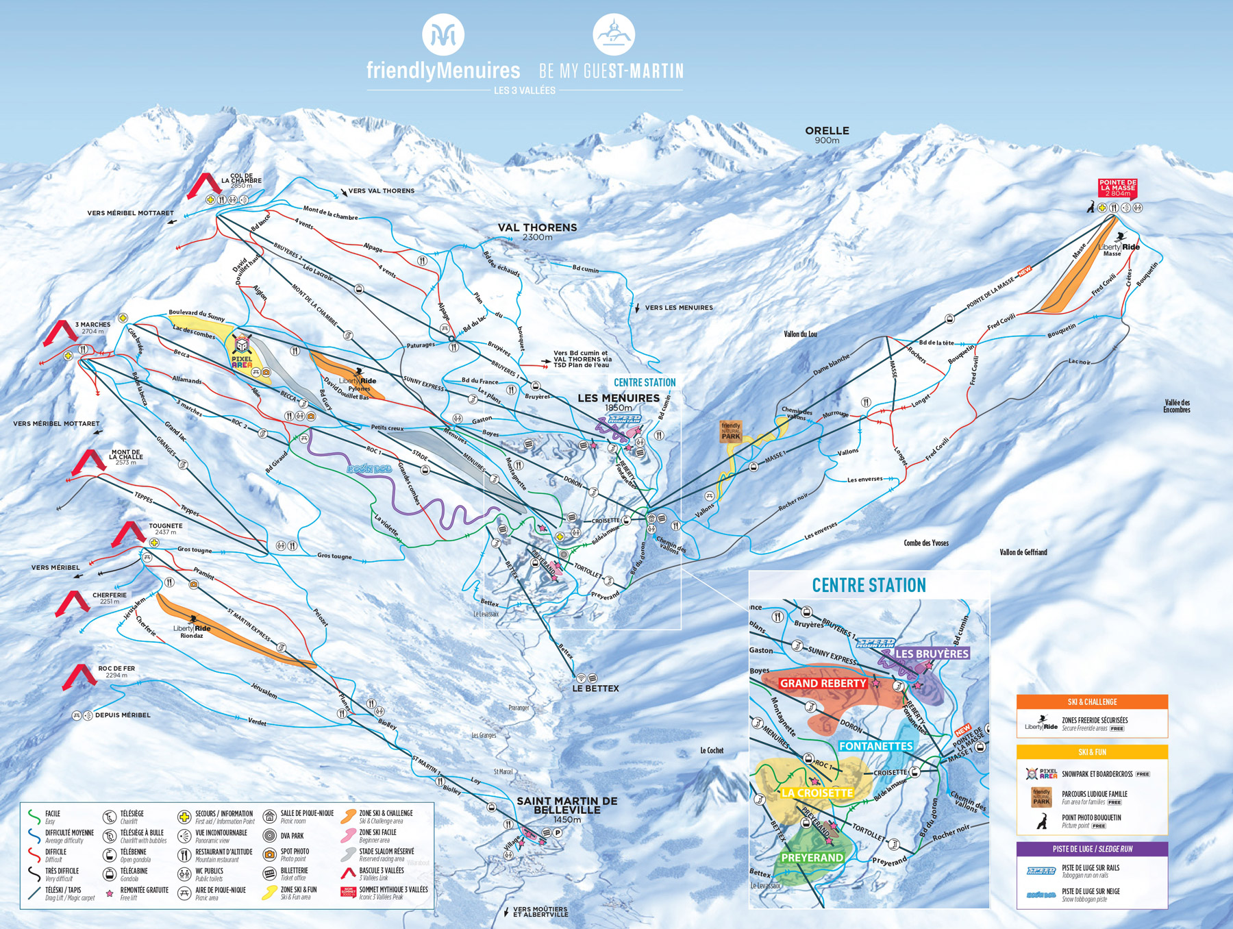 Les Menuires Ski Map And Information - Free Piste Map