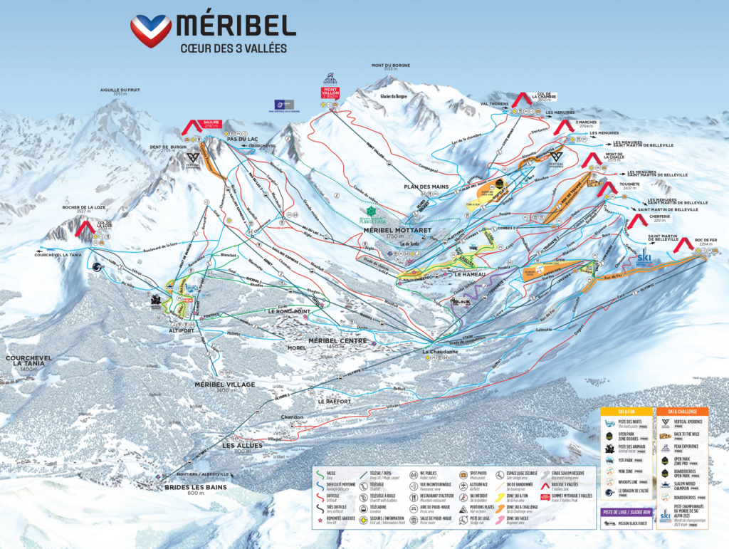 Meribel Ski Map And Information - Free Piste Map