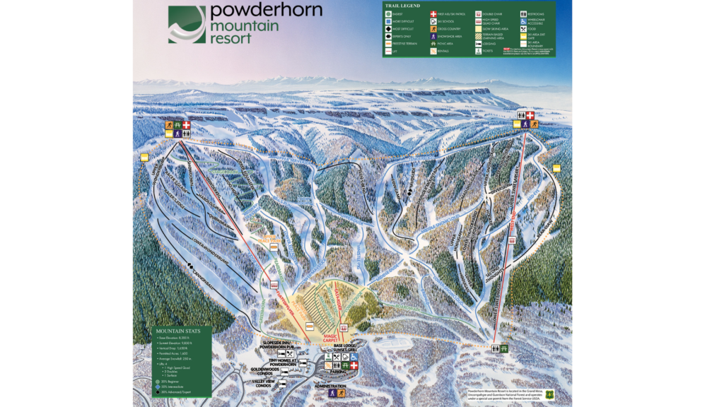 Powderhorn Ski Map And Resort Information - Free Piste Map