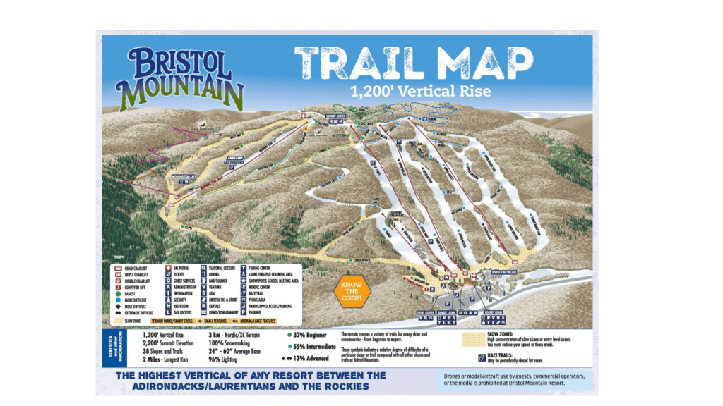 Bristol Mountain Ski Map And Resort Information - Free Piste Map
