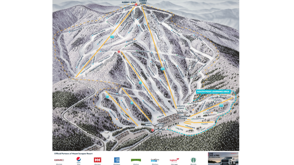 Mount Sunapee Ski Map And Resort Information Free Piste Map