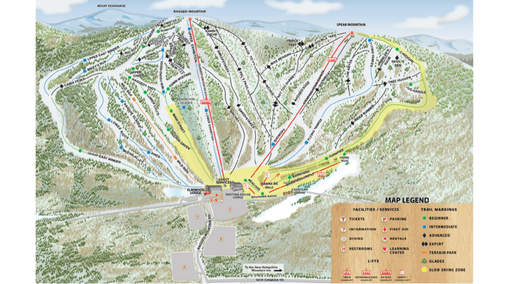 Ragged Mountain Ski Map And Resort Information - Free Piste Map