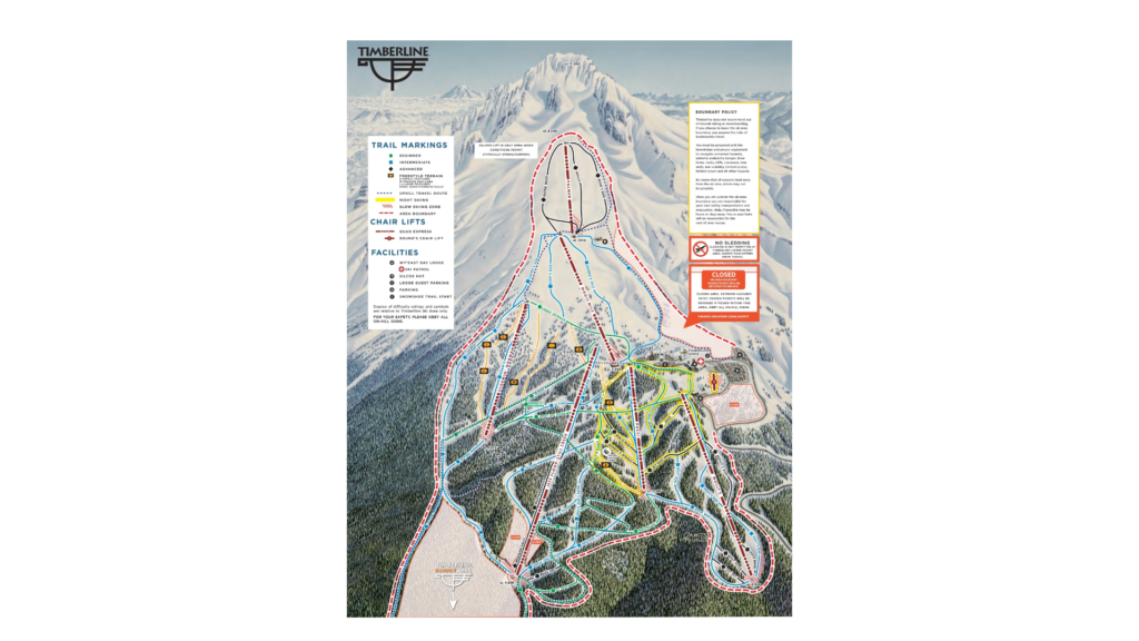 Timberline Ski Map And Resort Information - Free Piste Map