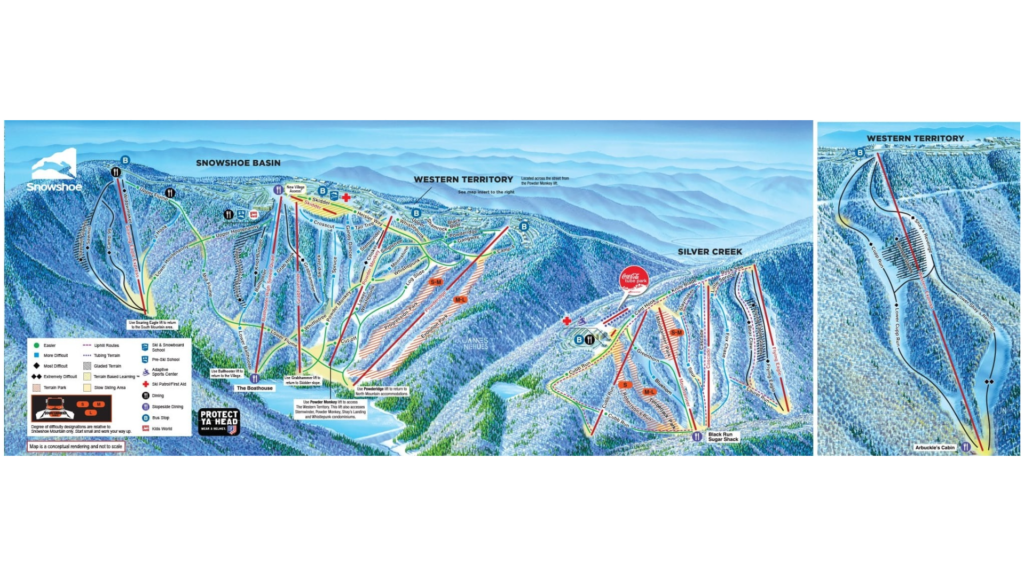 Snowshoe Mountain Ski Map & Resort Information. Free Piste Map